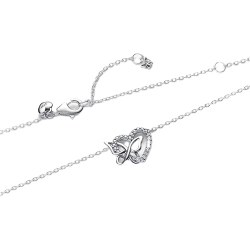 Pandora Heart and Butterfly Collier with Zirconia | Sterling Silver | DV 394477C01-45 | 394477C01-45