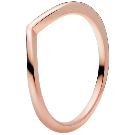 Pandora Polished Wishbone Ring | 14k Rose-gold Plating | DV 186314-58 | 186314-58