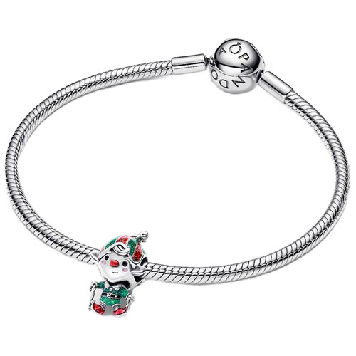 Pandora Moveable Elf Charm with Glittery Red, Green, Black and Pink Enamel | Sterling Silver | DV 794294C01 | 794294C01