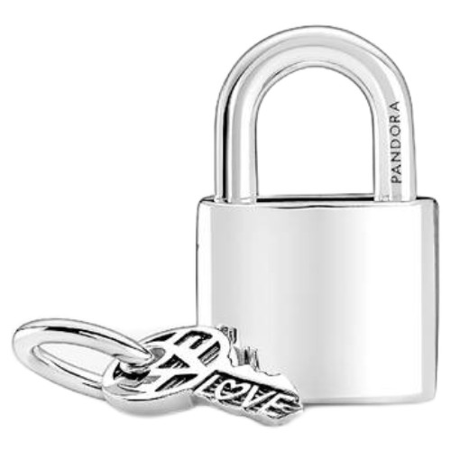 Pandora Padlock and Key Dangle Charm | Sterling Silver | DV 790088C01 | 790088C01