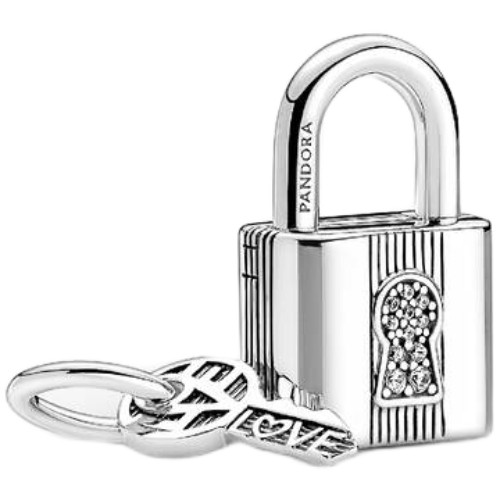 Pandora Padlock and Key Dangle Charm | Sterling Silver | DV 790088C01 | 790088C01
