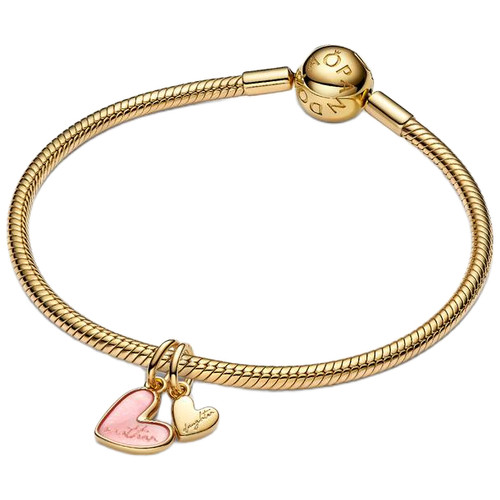 Pandora Mother and Daughter Splittable Dangle with Pink Bioresin Mother-of-pearl | 14k Gold-Plated | DV 763766C01 | 763766C01