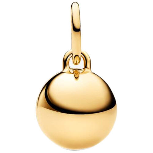 Pandora Openable Mom Ball Dangle with Zirconia and Black Enamel | 14k Gold-Plated | DV 764457C01 | 764457C01