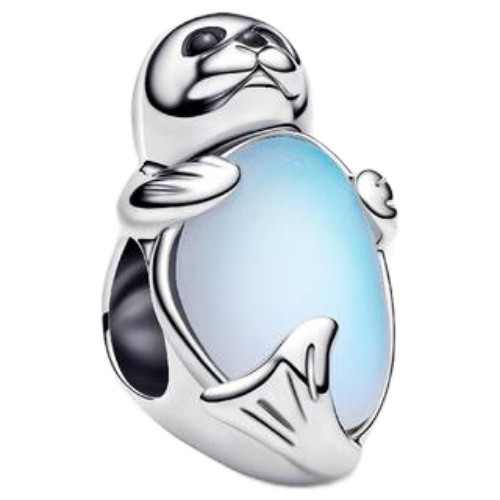 Pandora Seal Charm with Black Crystal, Black Enamel and Moonstone Iridescent Glass | Sterling Silver | DV 794146C01 | 794146C01