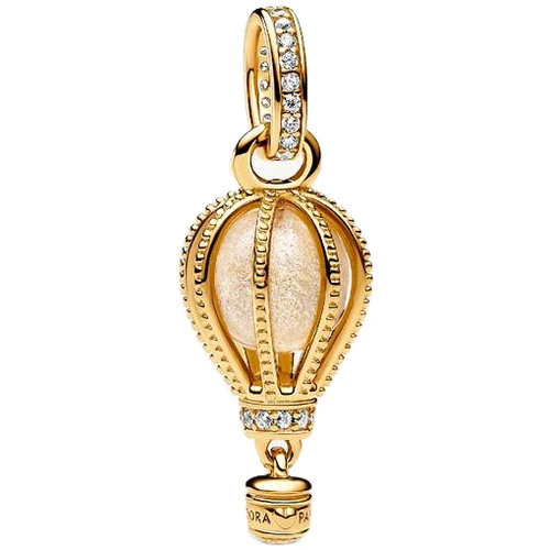 Pandora Sparkling Clear Hot Air Balloon Dangle Charm | 14k Gold Plating | DV 769434C01 | 769434C01