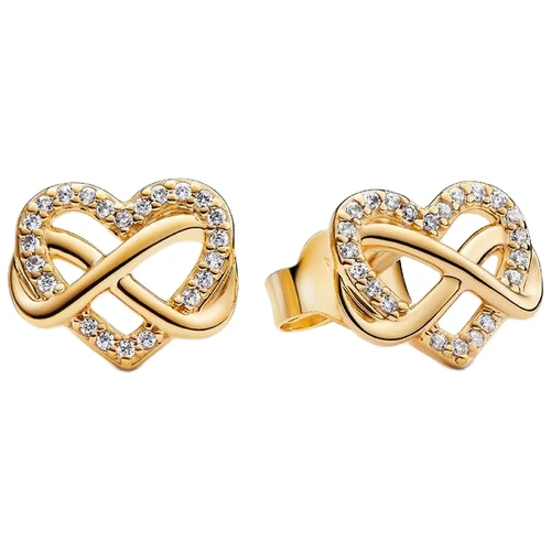 Pandora Sparkling Infinity Heart Stud Earrings | 14k Gold-Plated | DV 262667C01 | 262667C01