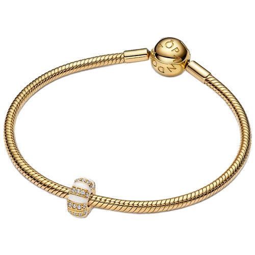 Pandora Stones & Enamel Clip Charm | 14k Gold Plating | DV 763785C01 | 763785C01