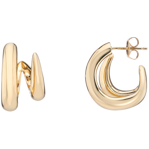 9ct Yellow Gold Looped Curve Earrings