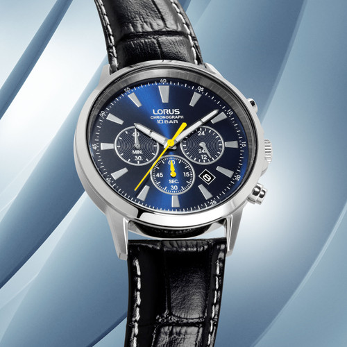 Lorus Sports Chronograph Watch | 43mm | Quartz | Dark Blue Sunray Dial