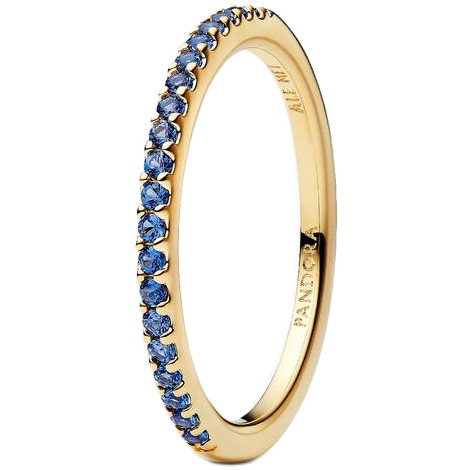 Pandora Sparkling Blue Half-Eternity Band Ring | 14k Gold-Plated | 162999C02-50