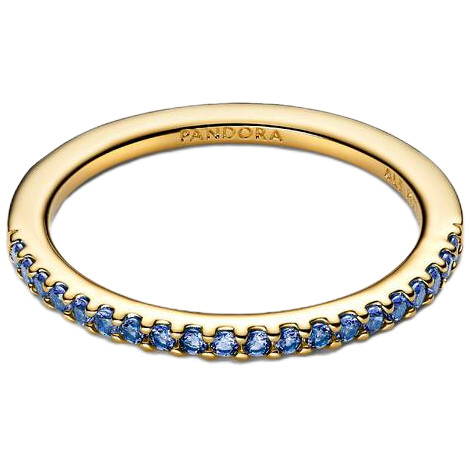 Pandora Sparkling Blue Half-Eternity Band Ring | 14k Gold-Plated | 162999C02-56