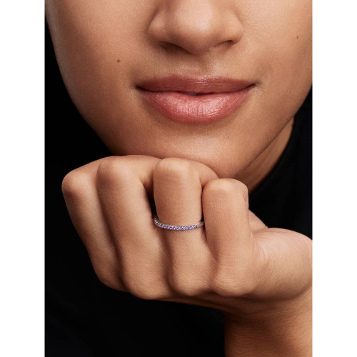 Pandora Sparkling Purple Half-Eternity Band Ring | Sterling Silver | 192999C04-58