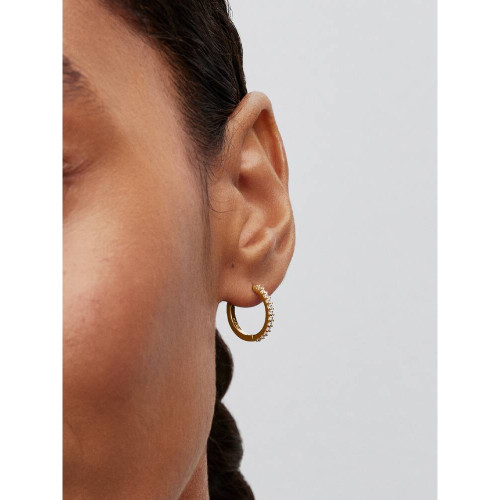 Pandora Sparkling Mini Hoop Earrings | 14k Gold-Plated | 264649C01