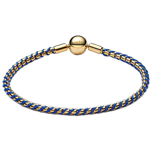 Pandora Blue Cord Box Chain Bracelet | 14k Gold-Plated | 563816C02-19