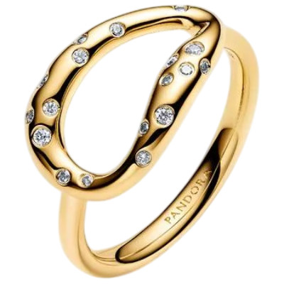 Pandora Organically Shaped Stone-Set Statement Ring | 14k Gold-Plated | 164676C01-52