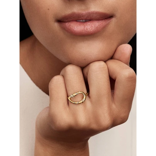 Pandora Organically Shaped Stone-Set Statement Ring | 14k Gold-Plated | 164676C01-54