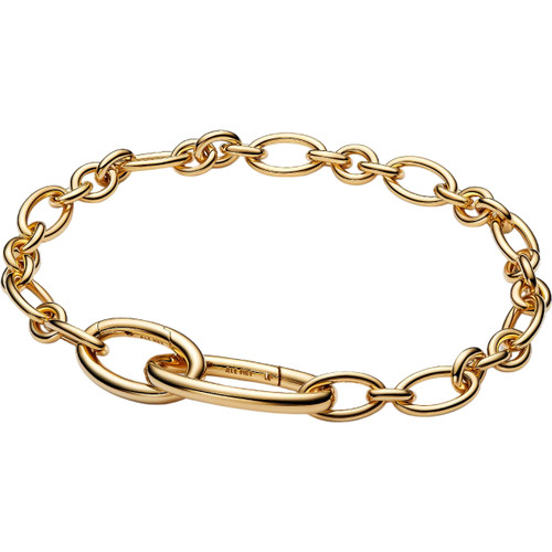 Pandora Openable Oval Link Chain Bracelet | 14k Gold-Plated | 564678C00-2