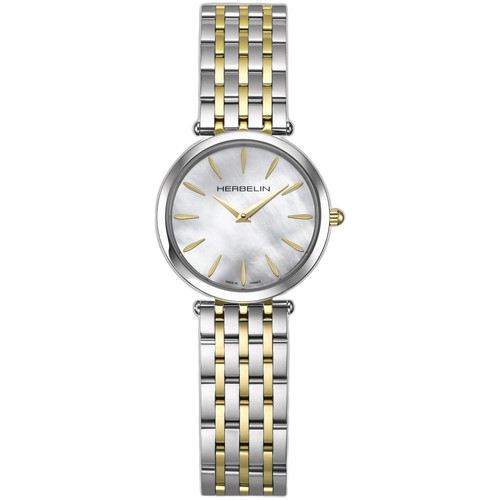 Herbelin Epsilon Watch | 28mm | Swiss Quartz | White Mother-of-Pearl | Two Tone Bracelet