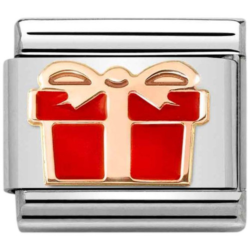 Nomination Composable Classic Charm | Stainless-steel | Rose-gold | Red Gift