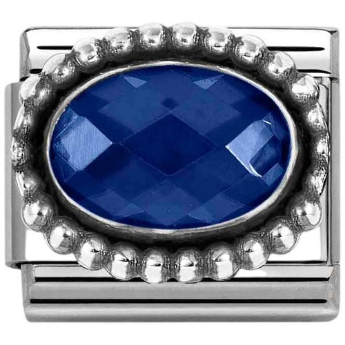 Nomination Composable Classic Charm | Sterling Silver | Dark Blue CZ with Vintage Effect