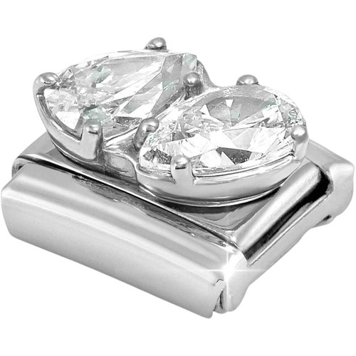 Nomination Composable Classic Charm | Silver | White Twin Drops