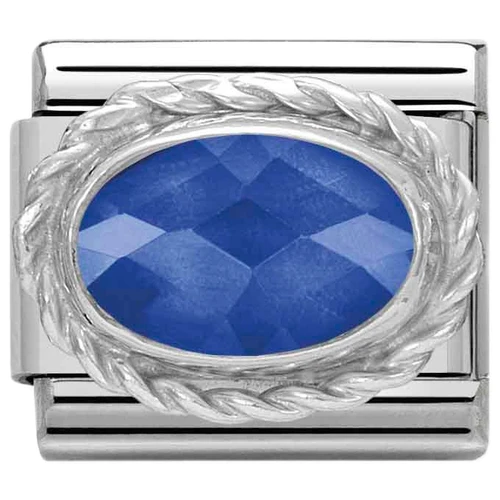 Nomination Composable Classic Charm | Stainless-steel | Sterling Silver | Blue Faceted Zirconia