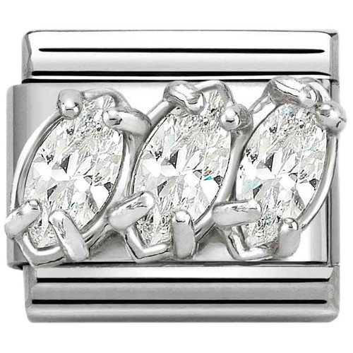 Nomination Composable Classic Charm | Stainless-steel | Silver | White CZ in Trilogy