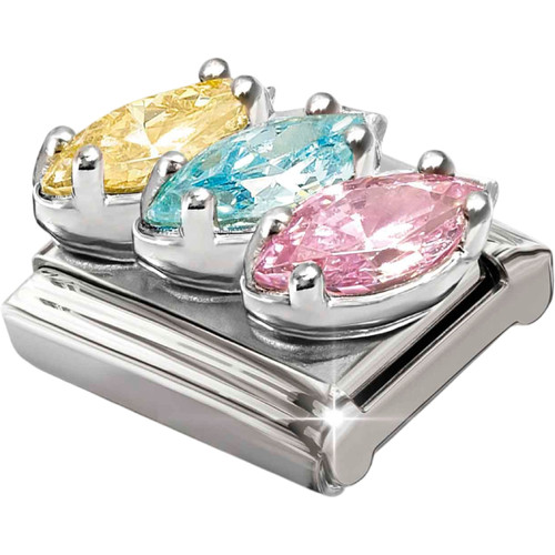 Nomination Composable Classic Charm | Stainless-steel | Silver | Trilogy Colour Mix CZ