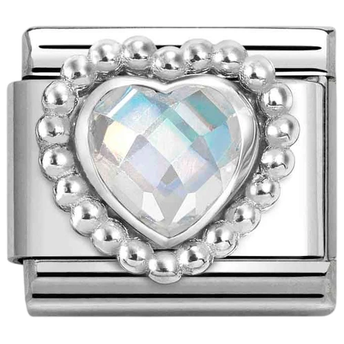 Nomination Composable Classic Charm | Sterling Silver | White CZ Heart