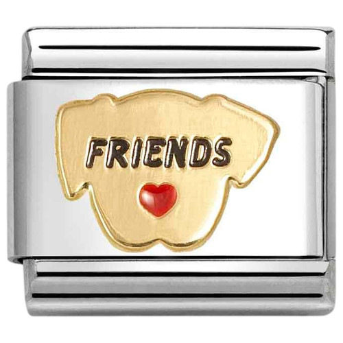 Nomination Composable Classic Charm | Stainless-steel | Yellow-gold | Dog | Friends