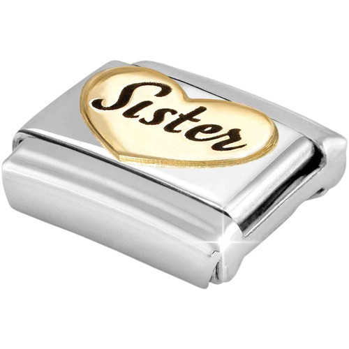 Nomination Composable Classic Charm | Stainless-steel | Yellow-gold Heart | Sister