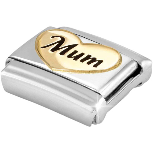 Nomination Composable Classic Charm | Stainless-steel | Yellow-gold Heart | Mum