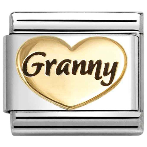 Nomination Composable Classic Charm | Stainless-steel | Yellow-gold Heart | Granny