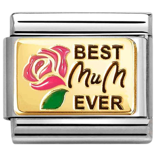 Nomination Composable Classic Charm | Stainless-steel | Bonded Yellow-gold | Best Mum Ever