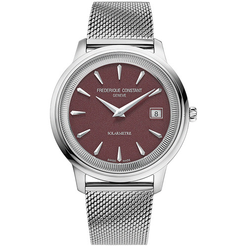Frederique Constant Classics Watch | Moneta Solarmetre | 39mm | Solar Quartz | Burgandy | Extra Bracelet