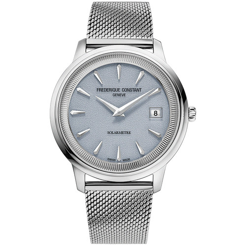 Frederique Constant Classics Watch | Moneta Solarmetre | 39mm | Solar Quartz | Light Blue | Extra Bracelet