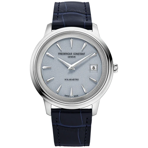 Frederique Constant Classics Watch | Moneta Solarmetre | 39mm | Solar Quartz | Light Blue | Extra Bracelet