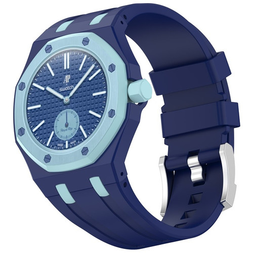 AP x Swatch Royal Pop Strap | Royal Pop Strap & Adapter | Crown at 3 O'Clock | Deep Blue