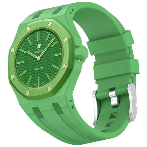 AP x Swatch Royal Pop Strap | Royal Pop Strap & Adapter | Crown at 3 O'Clock | Green