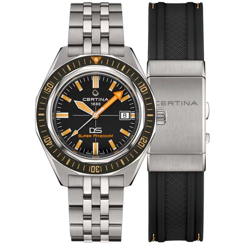 Certina DS Super PH2000M Titanium Watch | Powermatic 80 | 43mm | Swiss Automatic | Black