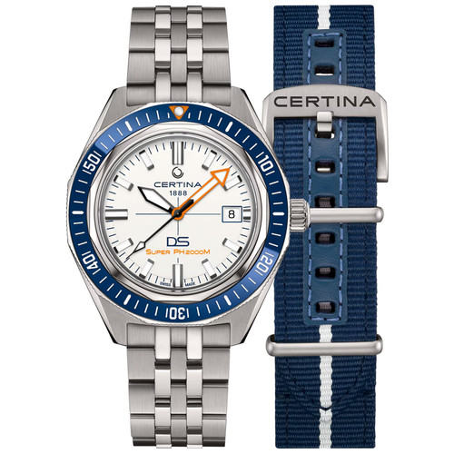 Certina DS Super PH2000M Titanium Watch | Powermatic 80 | 43mm | Swiss Automatic | White