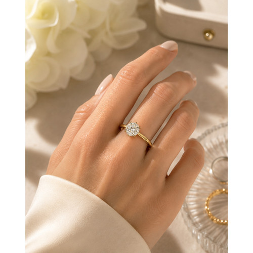 1.5Ct Diamond Solitaire Ring | Round | Lab | Classic Princess Crown | 18 Ct Yellow Gold