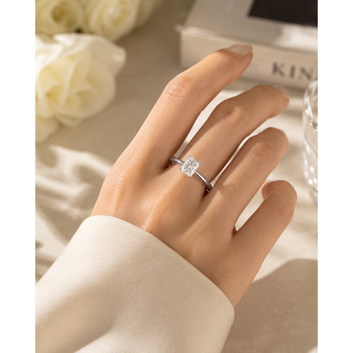 1.5Ct Diamond Solitaire Ring | Princess Cut | Lab | Platinum