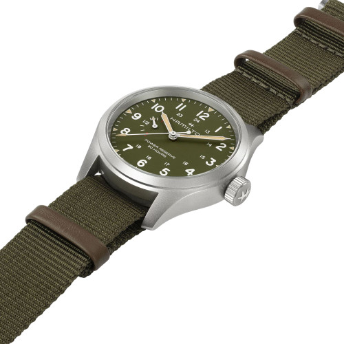 Hamilton Khaki Field Watch | Power Reserve | 40mm | Swiss Mechanical | Green | Green Nato Strap