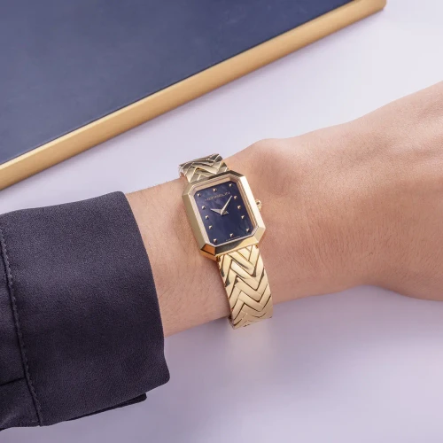Herbelin Octogone Gold PVD Watch | 20.4mm | Swiss Quartz | Black Mother Of Pearl