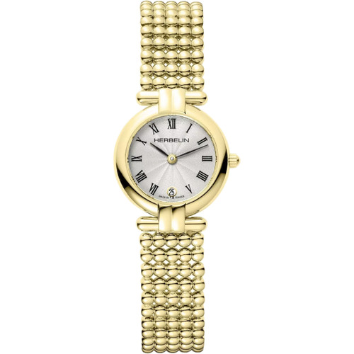 Herbelin Classic Perles PVD Gold Watch | 24mm | Swiss Quartz | White