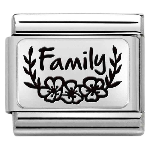 Nomination Composable Classic PLATES Charm | Stainless-steel | Silver | Family Flowers