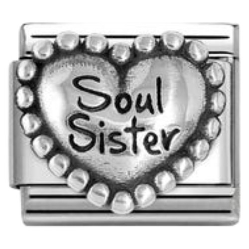 Nomination Composable Classic OXIDIZED SYMBOLS Charm | Silver | Heart with Dots Soul Sister 