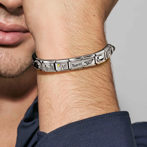 Nomination Composable DOUBLE Classic SYMBOLS Stainless-steel Cub zircon and Silver Charm | Mum and Heart