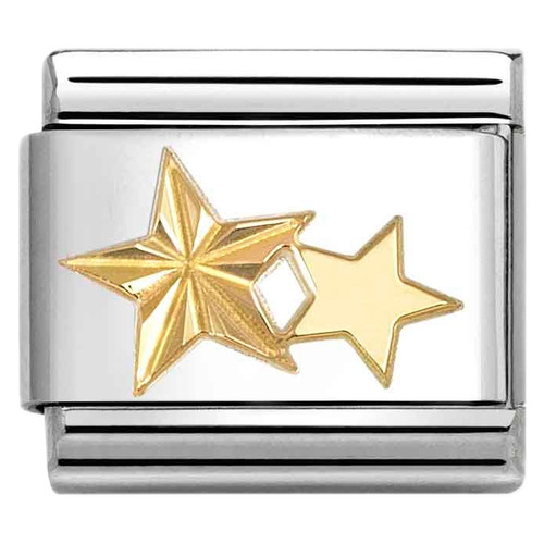Nomination Composable Classic SYMBOLS Charm | Stainless-steel | 18k Gold | Double Star
